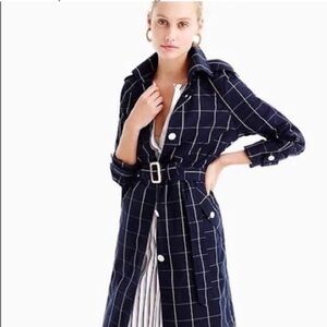 J Crew light trench in windowpane